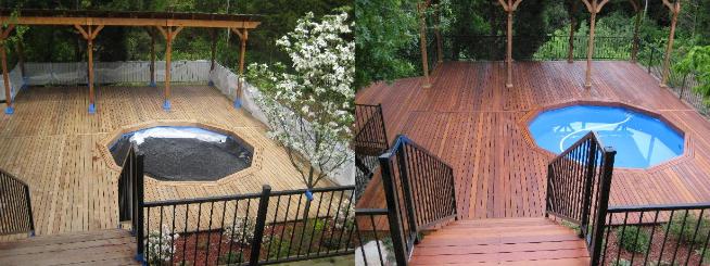 Power Washing Deck Before and After Before and After Power Washing the Deck in Dupage County
